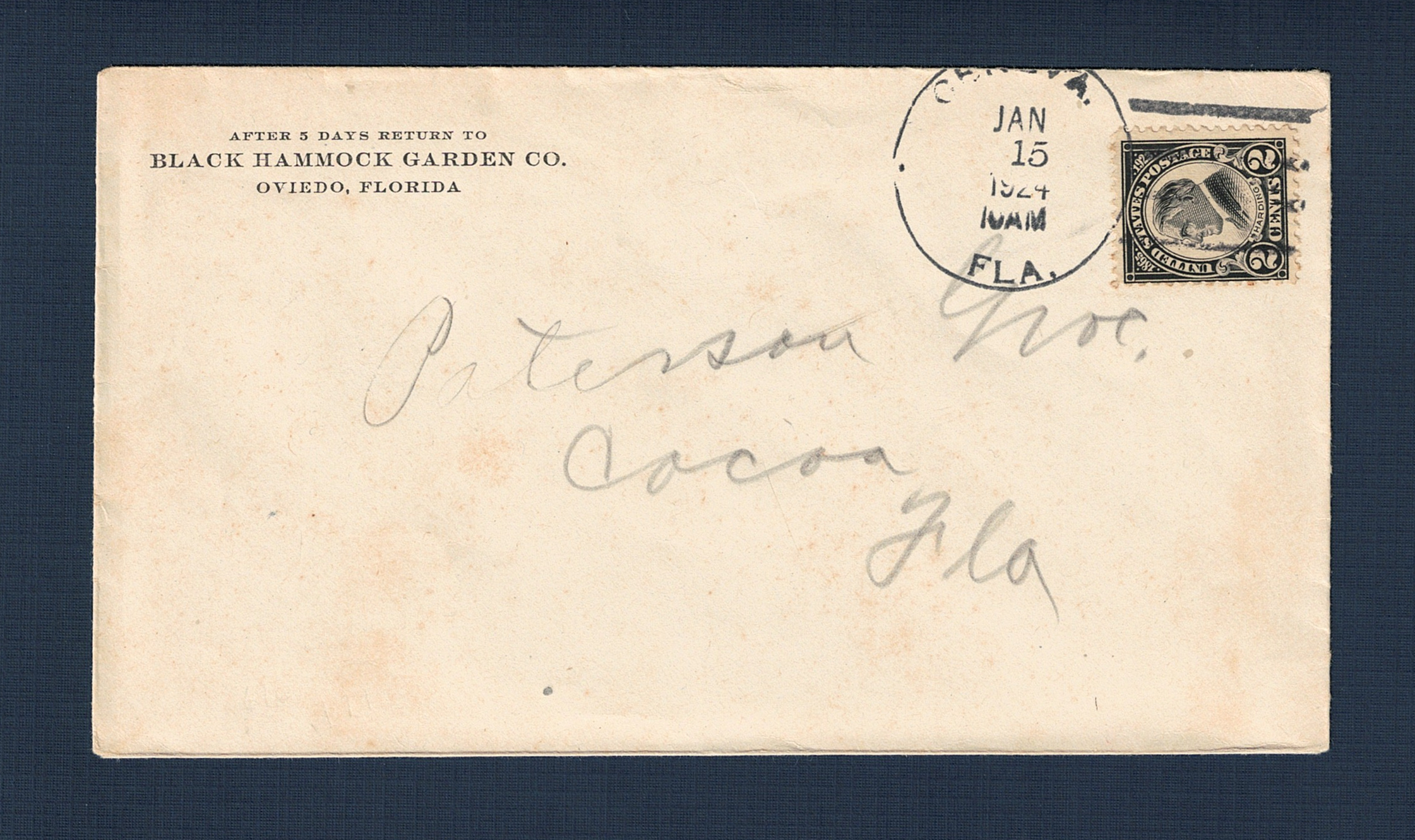 19240115 Geneva FL to Cocoa FL - Front